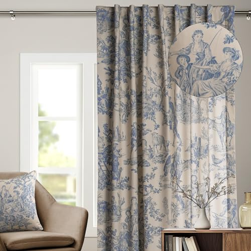 Maison d' Hermine Le Miller 100% Baumwolle Vorhang, Baumwolle, Blau, 50 Zoll x 108 Zoll