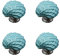 CLISPEED 4 Stücke Keramik Knöpfe Knauf Muschel Form Schrankknöpfe Möbelknöpfe Schubladenknöpfe Türknöpfe Set Türknauf Möbelgriffe Türgriffe Schrankgriffe, 3.1*2,9cm, Hellblau