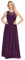 Babyonlinedress Robe de Soirée Femme Dentelle Longue de Mariage Demoiselle d'honneur Plissé sans Manches en Mousseline Raisin 40