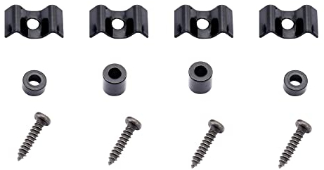 Musiclily Stahl Butterfly Vintage String Guides String Trees Saitenniederhalter Guitar String Retainers für Strat Tele Style E-Gitarre, Schwarz (2 Stück)