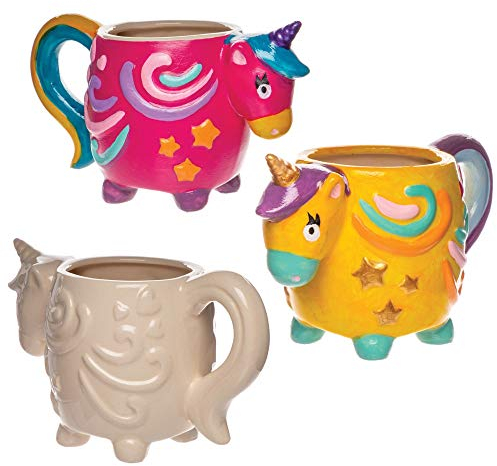 Baker Ross Ltd AW628 Mugs en Porcelaine Motif Licorne, Céramique