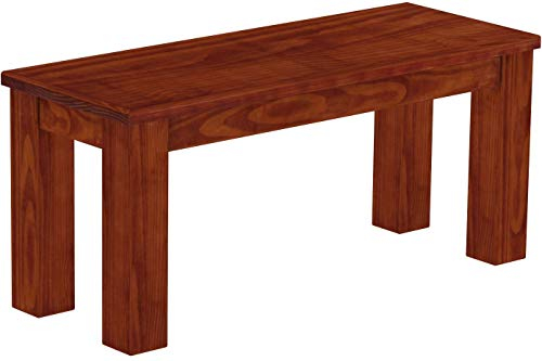 Sitzbank 100 cm Rio Classico Mahagoni Pinie Massivholz Esszimmerbank Küchenbank Holzbank - Größe und Farbe wählbar Brasilmöbel