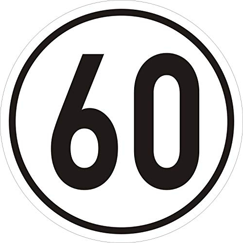 60 km/h Aufkleber I Größe Ø 20 cm I Geschwindigkeitsaufkleber I kfz540