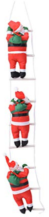 Amosfun 1 Stück 3 Hängende Weihnachtsdekoration Krippenschmuck Decoraciones para Sala De Casa Weihnachtshaus Weihnachtsanhänger Weihnachtsmann-Ornament Weihnachtsbaum Seilklettern Hölzern