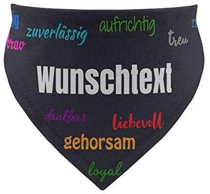 printplanet® - Hundehalstuch mit Name oder Text - Halstuch für Hunde - Layout Positive Eigenschaften - Größe M