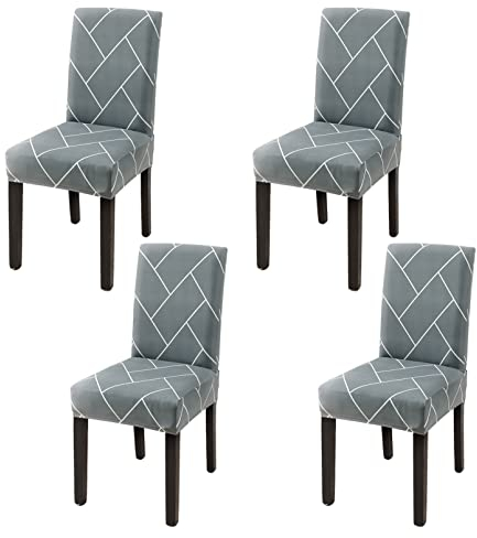 Aisprts Stuhlhussen 4er Set Stretch Stuhlhussen für Esszimmerstühle, Abnehmbarer Waschbarer Stühle Schutz Dekoration Stuhlbezug für Haus, Küche, Hotel, Restaurant, Bankett, Hochzeit, Party
