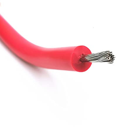 KEPOHK Cavo ad alta tensione da 5 m e cavo in silicone morbido 10KV 15KV 20KV-20AWG 18AWG 17AWG 15AWG 10KV-15AWG Rosso