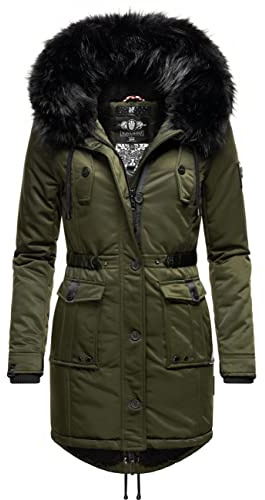 Navahoo Damen Warmer Winterparka mit Kapuze Luluna Prc Olive Gr. XS