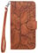Annuo - Étui Portefeuille pour iPhone 7/8/SE 2020 avec Fermeture magnétique pour téléphone Portable à Grain de Bois 3D Marron