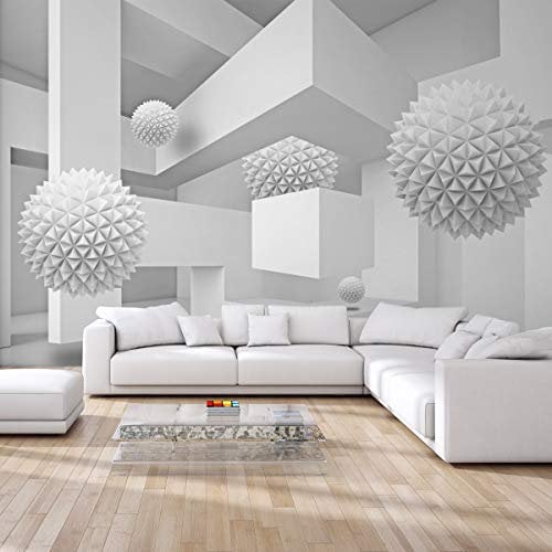 Muralo Vinyl Struktur Fototapete 3D Effekt Tapete Wandtapeten Optische Illusion Abstrakt Kugeln Wohnzimmer Schlafzimmer Moderne Wandbilder XXL Wand Dekoration Br. 254 cm x Hö. 184 cm
