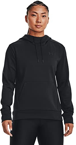 Under Armour Womens Fleece Tops Women's Armour Fleece® Left Chest Hoodie, Black, 1373055-001, XS