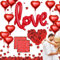 Gohytal Romantische Deko Set, Dekoration für Valentinstag Hochzeit mit 1000 Künstliche Rosenblätter + Teelichter + Herzförmige Folienballons für Heiratsantrag Verlobung Brautdusche Deko Muttertag