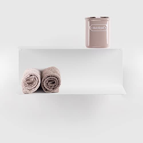 D-Segno Forty. Mensoletta bagno. Mensola porta oggetti bagno design. Mensola da muro design piccola e funzionale. P16.3 x L40/60 x H15.5 cm. Prodotto 100% Made in Italy (60 cm, Bianca)