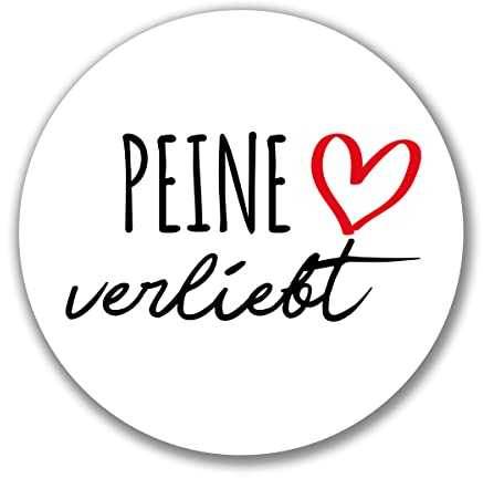 huuraa Aufkleber Peine verliebt Sticker 10cm mit Namen deiner lieblings Stadt Geschenk Idee für Freunde und Familie