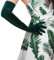 DooWay Damen Super Lange Samt Handschuhe Dehnbar Vintage Kostüm Party Handschuhe Dunkelgrün 60cm