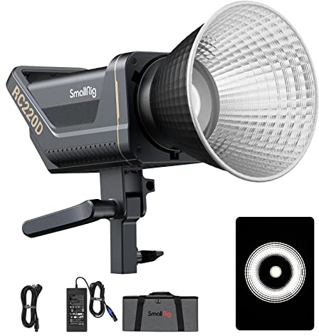 SMALLRIG RC 220D 220W COB Video Light, 98700 Lux Continuous Output Light mit 9 Lichteffekten, CRI 95+ Bowens Mount Light mit SmallGoGo App-Steuerung, RC 220D RC220D - 3618