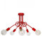 Light-Home Edison Deckenbeleuchtung Lampen Deckenlampen - Deckenlampe Industrial für Wohnzimmer Schlafzimmer und Esszimmer aus Metall - Pendelleuchte 5-Flammig - Rot