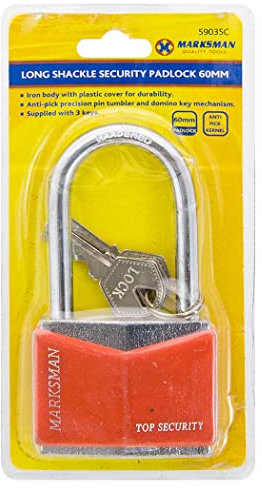 60MM Long Shackle Heavy Duty Padlock with 3 Keys Security Lock Luggage PAD Lock