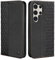 CXTcase Handyhülle für Samsung Galaxy S23 Ultra Hülle, Lederhülle Flip Case für Samsung Galaxy S23 Ultra, PU Leder Stoßfeste Magnetische Schutzhülle Tasche für Samsung Galaxy S23 Ultra, Schwarz