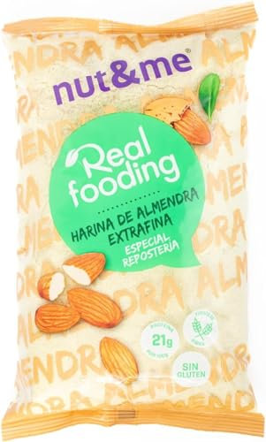 REALFOODING Nut&me - Harina de Almendra extrafina REALFOODING 1KG, Sin Lactosa, Sin Gluten, Sin OGM, Especial Pastelería