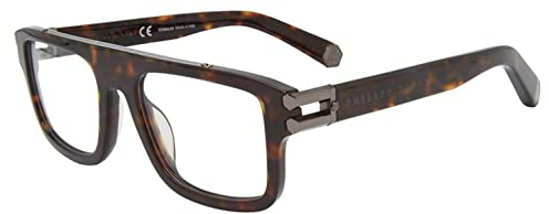 Philipp Plein Unisex VPP021M Sunglasses, Bright Dark Havana, 53