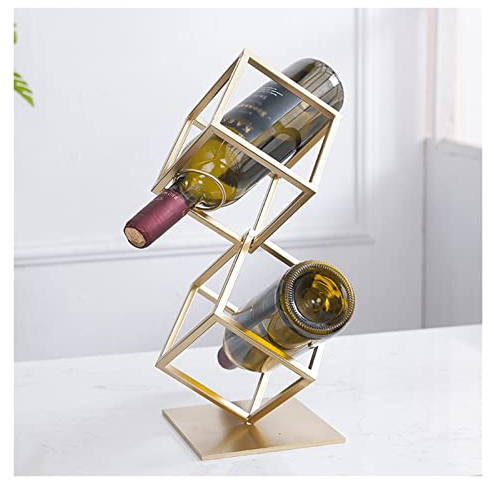 GATEZA Casier à Vin Tabletop Support de vin en métal Vin de vin Décoration Salon Salon Cabinet Décoration Modèle Chambre Barreau Support à Alcool (Color : A)