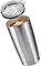 LINFELDT Thermobecher 590ml aus Edelstahl - 1H Heiß & Kalt - Doppelwand Vakuum 17x10 cm Thermo Becher mit Kunststoffdeckel - Gummidichtung (Steel)