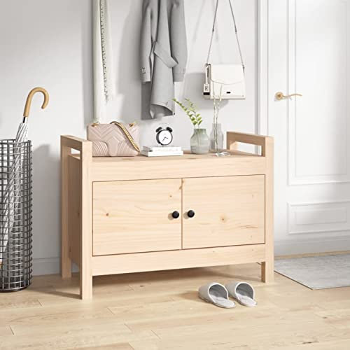MOONAIRY Flurbank, Sitzbank Esszimmer, Küchenbank, Bank Esszimmer, Hockerbank, Pflanzenbank, Betthocker, Sitzecke Küche, 80x40x60 cm Massivholz Kiefer