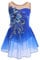 Mädchen Eiskunstlauf Kleid Pailletten Blumen Ballettkleid Chiffon Tanzkleid Ärmellos Turnanzug Gymnastikanzug Kinder Swing Skater Ballettkleidung Tanzkostüm Trikot Einteiler Body Königsblau 9-10J