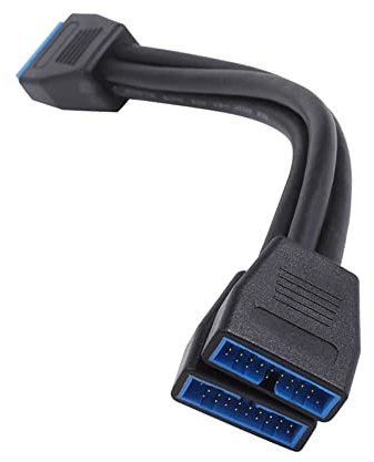 iHaospace Motherboard Usb 3.0 19Pin Header 1 auf 2 Verlängerungskabel, 2023 New Version, 19/20 Pin Y Splitter