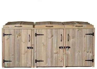 BritishBins Wheelie Bin Enclosure For 3 x Dust Bins, Triple