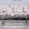 ZOONFA Stainless Steel Glass Coffee Table- 120cm Rectangle Chrome and Dark Grey Glass Top Stylish Center Table for Living Room