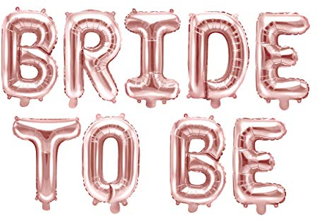 Folienballon BRIDE TO BE Rosegold metallisch Luftballon Girlande Hochzeitsdeko Deko Hochzeit Verlobung Ballon JGA Deko Hen Party, 340 x 35cm