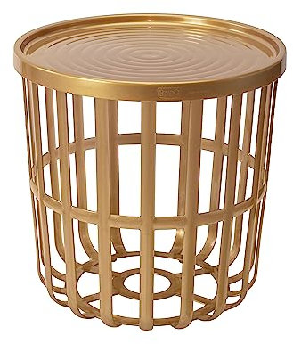 BranQ - Home essential, Designer-, funktionaler und moderner Kaffeetisch Zen, aus hochwertigem BPA-freiem ABS-Kunststoff, mit abnehmbarem Bezug, Gold
