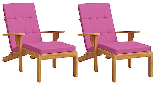 Canditree Lot de 2 Coussins D'extérieur pour Chaise Longue de Jardin, Coussin de Bain de Soleil, Transat (Rose)