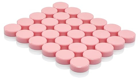 PYJLBX Aimant Puissant, Aimant Frigo, 30PCS Aimants Tableau Magnétique, Magnet Frigo, Mini Petit Aimant Rond Décoratifs Aimant Tableau Blanc Magnets, pour Tableau Magnetique, Calendrier, Frigo (Rose)