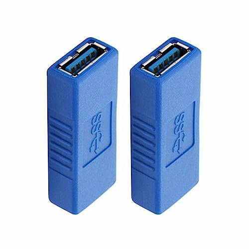 NEW USB 3.0 a Female to Female Converter Adapter Connector Joiner Coupler Cable, Extend Connect Your USB Cables with Ease, USB 3.0 Standard A Female to Female Socket cables extender (Pack of 2)