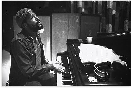 Marvin Gaye, Pop Soul Musik Sänger Star Poster Leinwand Poster Dekorative Malerei Leinwand Wandposter und Kunstdruck Moderne Familie Schlafzimmer Dekor Poster 30 x 45 cm