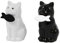 Fisura – Salero y pimentero original Set de sal y pimienta para la mesa con forma divertida Juego de salero y pimentero de cerámica. Salero de mesa (Gatos, blanco y negro)