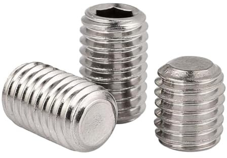 Lot de 50 vis sans tête M1,6 x 2 mm à six pans creux avec bout conique en acier inoxydable argenté ISO4026 50 vis sans tête M1,6 en acier inoxydable