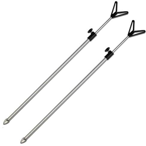 2X Rutenhalter mit V-Auflage Teleskop 50-90cm Aluminium Erdspieß Rutenständer Rod