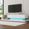 Merax Fernsehschrank TV Lowboard TV Schrank Fernsehtisch Fernsehschrank140cm 60 Zoll TV Holz mit LED TV Kommode Wohnzimmer Fernsehrega TV Tisch tv Schrank Weiss tv Board Weiss