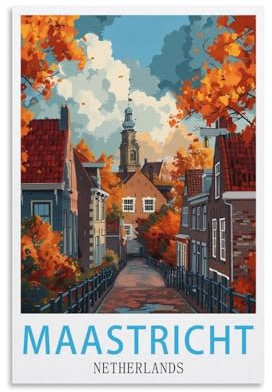 LNUYITR Maastricht Niederlande Vintage-Reiseposter, 20 x 30 cm, Leinwandkunst-Poster und Wandkunst, Bilddrucke, modernes Heim-, Schlafzimmer-Dekor-Poster