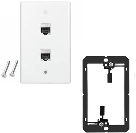 Ethernet Wall Plate 1-6 Port Cat7 Keystones Couplers Female to Female Wall Outlet Solderless White Face Plate Panel
