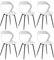 JZGORC Lot de 6 Chaises de Salle à Manger Nordiques, Chaises de Cuisine, avec Pieds de Chaise en Métal, Grand Design de Dossier évidé, idéal pour Salon, Salle de Détente - Blanc + Noir