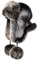Futrzane Fliegermütze - Schapka Uschanka Damen - Fell Trapper Mütze aus Leder (M, Schwarz - Grau Siberian)