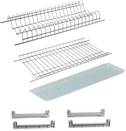 DACAN PROTECTION Scolapiatti per pensile da incasso in Cromo Protetto cm 56 - alta qualità - kit completo di sostituzione - raccogligocce pensili cucina - antiruggine - PRODOTTO MADE IN ITALY