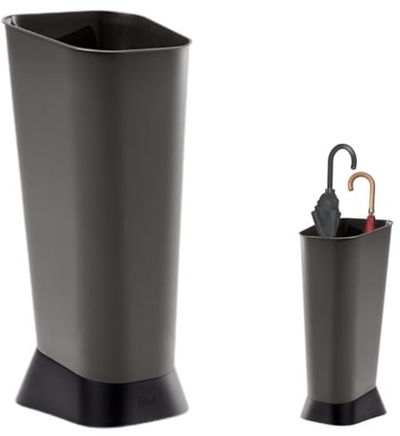 Tomaino - Porte-parapluie intérieur et extérieur 24 x 26 x 55 cm pour entrée maison, magasin et bureau - Porte-parapluie noir en plastique résistant - Jusqu'à 15 parapluies
