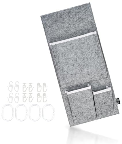 GranHin Gardinenorganizer Garda - Organizer für Camper, Wohnmobil und Wohnwagen (grau, L: 55cm x 24cm)