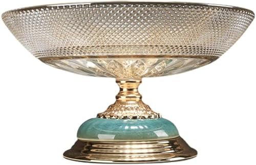 Obstschale Schale Für Obst Moderne Glas Obstdisplay Runde Obstteller Stabiles Obstschalen Keramik Metall Basis Elegant Obsttablett Platzsparendes Obstbehälter Für Gemüse Obst Snacks Süßigkeiten